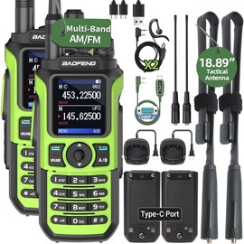 Baofeng Radio Ham Radio UV-5R Upgrade UV-21R Ham Radio Handheld Rechargeable NOAA Weather,Tactical Antenna,USB-C Charger,999 Channels AR-5RM Long Range for Survival Gear Hunting Hiking(2 Pack)