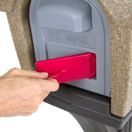 Simplay3 Rustic Home Plastic Residential Cabin Mailbox & Post Mount Combo Kit with 2 Access Doors - Sandstone