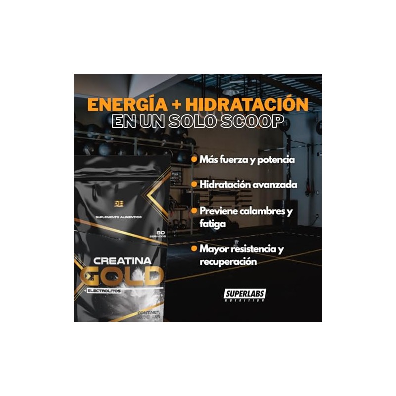 Creatina Monohidratada Gold Electrolitos 400g Sabor Servicios