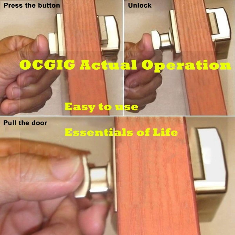 OCGIG 5 PCS Push Button Latch Cabinet Door Catch Keyless