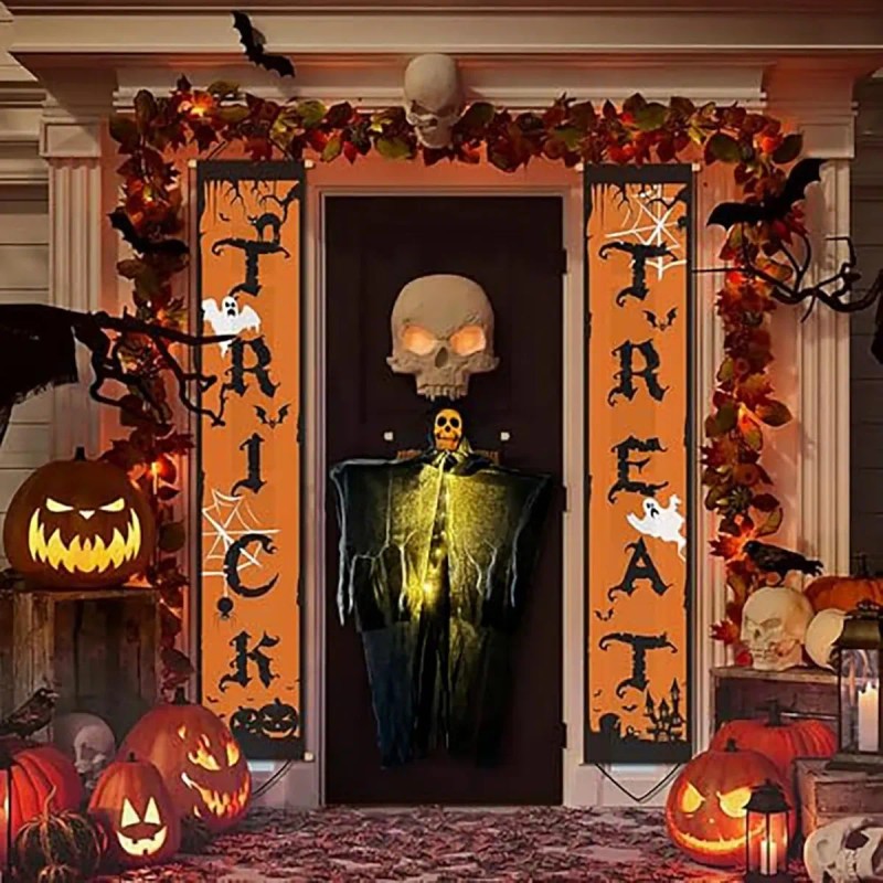 RICUVED - 2pcs Esqueletos Fantasma Colgante Halloween Decoración Y Luz