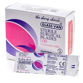 Myco Medical 3001T-12 GLASSVAN Surgery Blade, 12 Size, Stainless Steel (Pack of 100)