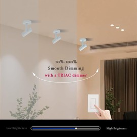 Marknice 15W LED Dimmable and Zoomable Ceiling Spotlight with Anti-Glare Honeycomb Mesh | Adjustable Spot Light for Living Room, Gallery | 10°-55° Zoom，10%-100% Dim，3000K, CRI 98, Flicker-Free, White