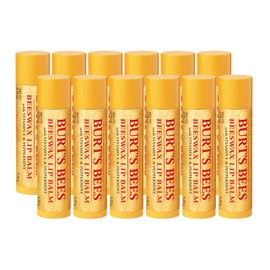 Burt's Bees Lip Balm - Original Beeswax 12 Count Pack in Bulk, Lip Moisturizer With Responsibly Sourced Beeswax, Tint-Free, Natural Origin Conditioning Treatment, 12 Tubes, 0.15 oz