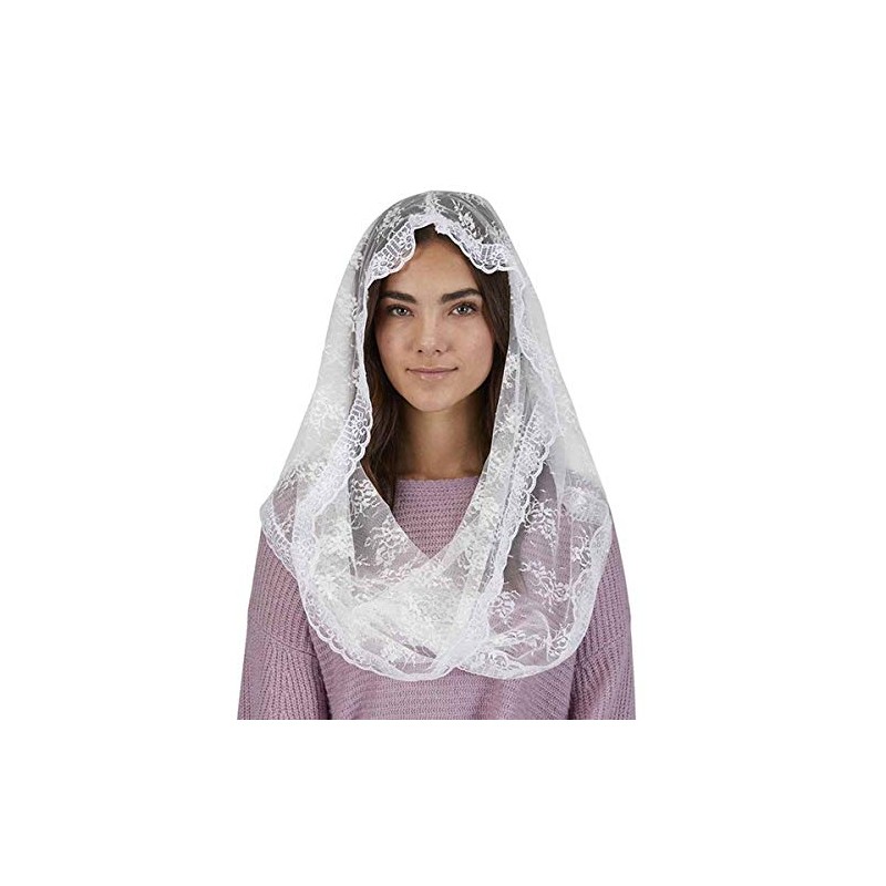 Religious Veil - White Lace Chapel Length Infinity Veil, 20