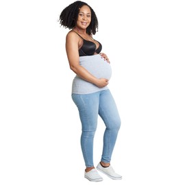 Maddie Moo Belly Band Seamless Maternity and Postpartum Shirt Extenders, Cotton, XXXX-Large- Gray