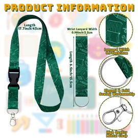 Fainne 20 Pieces Teachers Lanyards for ID Badges Keychains Bulk Education Supplies Neck Lanyards and Wristlet Strap Teacher Appreciation Gift Set for Teachers Office Graduation Supplies