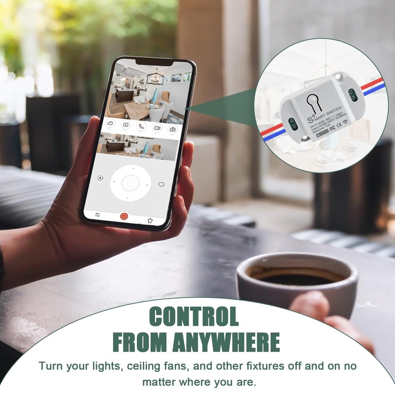 Smart Light Switch Module, Pack of 4 10A WiFi Switch,