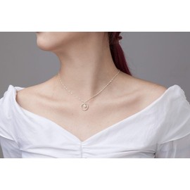 Famdecor Mother and Daughter Necklace Sterling Silver Mother Daughter Jewellery Round Circle Necklace for Mom Daughter Gifts Mothers Day Gifts from Daughter