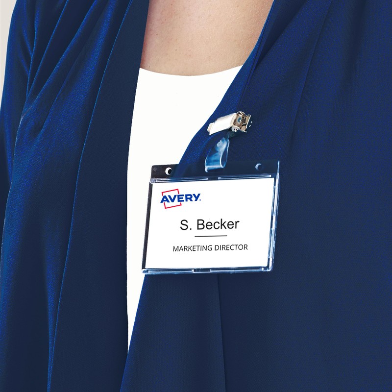 Avery 4826 Security Badge Holder with Clip, 85 x 54
