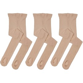 MdnMd - Mallas de ballet para mujer, ultra suaves, convertibles, leggings de transición para niños pequeños y adultos, 3 pares de piel, Large