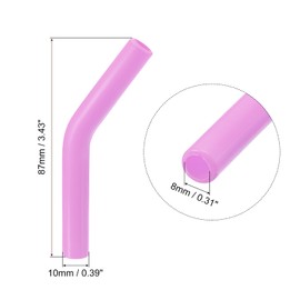 uxcell 12pcs Silicone Straw Tips, Silicone Straw Elbows Tip, Soft Reusable Metal Straw Covers Fit for 8mm/0.31" OD Stainless Steel Straws, Light Purple