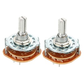 sourcing map 2P4T 2 Pole 4 Position Selectable Sole Deck Band Channel Rotary Switch Selector 2pcs