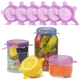 Orblue Silicone Stretch Lids 6-Pack Small for Fresh Food Storage - Seal in Flavors, Keep Food Fresh and Reduce Waste Lilac