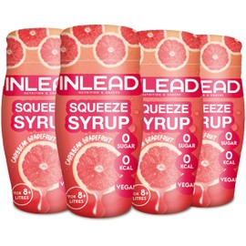 INLEAD - Squeeze Syrup | Calorie Free Taste Kick for Water with Intense Fruit Variety | No Sugar & No Calories | for up to 8 Litres - 65 ml (4 x 65 ml, Caribbean Grapefruit)