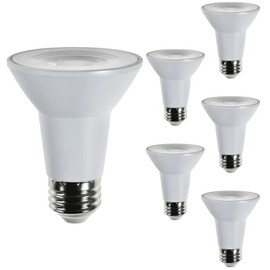 Diodesy- PAR20 LED Long Neck Flood Light Bulb 5W 500 Lumen E26 Medium Base 6500K Daylight Ideal for Track & Recessed Spot Light Bulbs 120V CRI80 40° Beam Angle White Finish Pack of 6