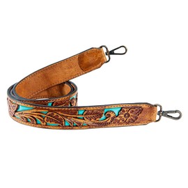 American Darling Hand Tooled Genuine Leather Crossbody Handle Strap for Bags | Phone Crossbody Strap | Crossbody Keychain Strap for Wallet Purse Clutch Cellphone Key Chain Holder | Shoulder Bag Strap