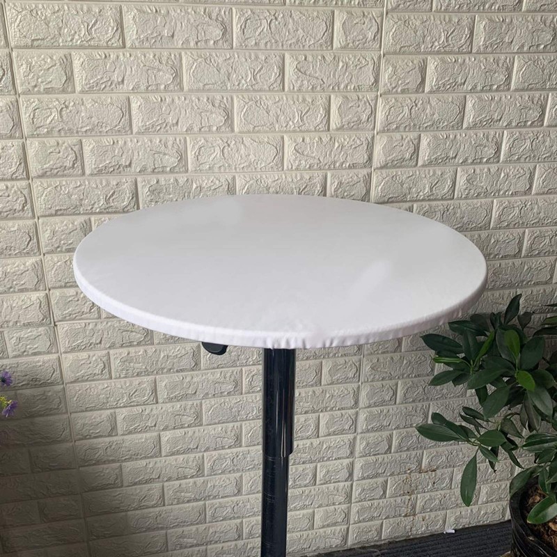Perfk Waterproof Polyester Fitted Table Cover Cloth Decorative Round Tablecover