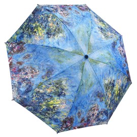 Galleria-Monet Wisteria Auto-Open/Close Large Portable Rain Folding Umbrella