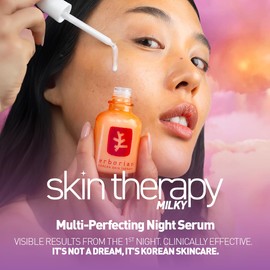 Erborian Multi-Perfecting Milky Night Serum, Skin Therapy, for Wrinkles & Fine Lines, Texture, Evenness, Visible Results after 1st Night - Hydrating with 10% PHA, Hyaluronic Acid- Korean Skincare