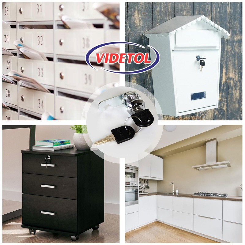 VIDETOL 16 Pack Security Cam Lock, 16mm Cabinet Locks with