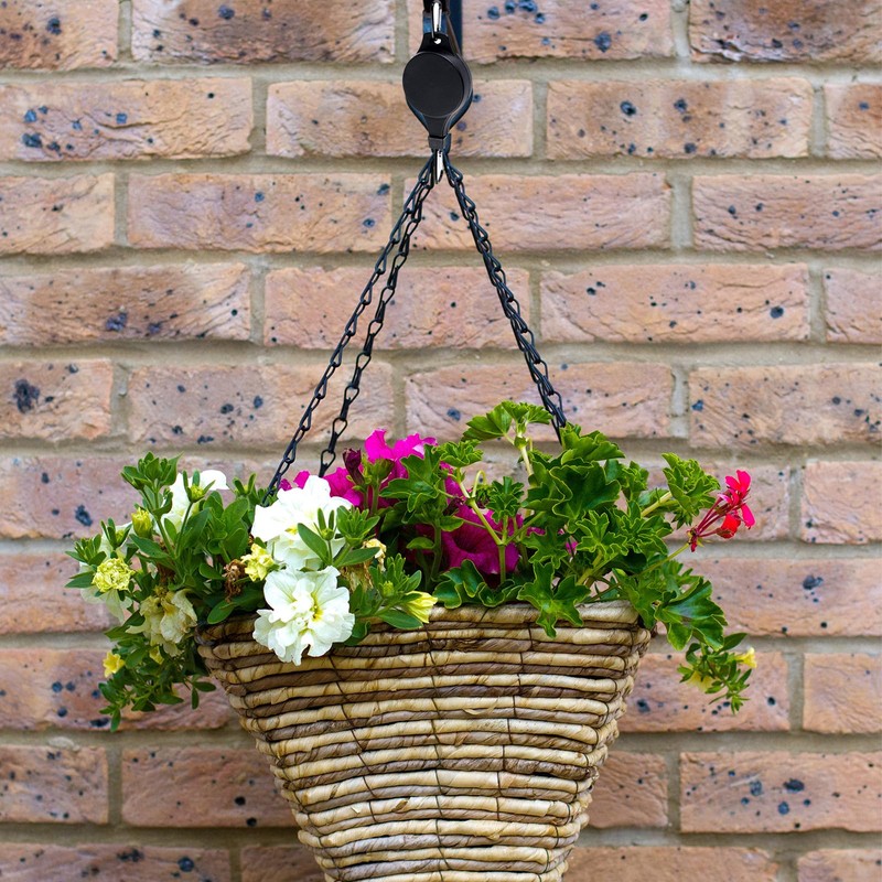 BSITSSS 2 Pcs Hanging Basket Pulley, Retractable Hanging Basket Pulley,