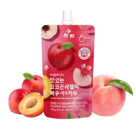 Sugarlolo Konjac Sweet Coco Peach & Plum Jelly Snack - Vegan Jello with Zero Sugar | Only 6 Calories per Pouch | Low Calorie Korean Snacks | 5.29 Oz (150g) | 10 Pack