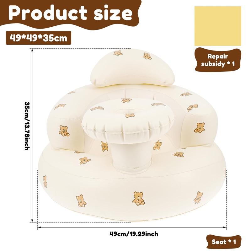 Inflatable Baby Seat with Tray and Breathable Hole for Toddlers