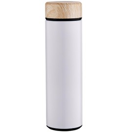 15oz Water Bottle Stainless Steel Thermos Flask - Insulated Vacuum, Leak Proof, Keeps Drinks Hot/Cold - Ideal for Coffee, Tea, Water - White