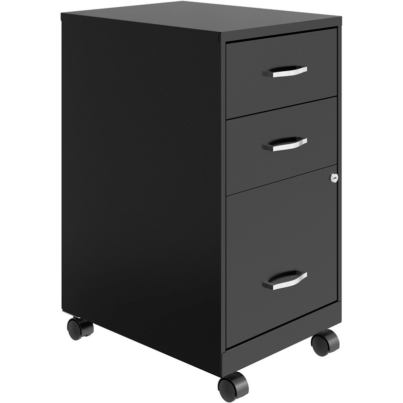 Lorell LYS SOHO 3-Drawer Organizer Cabinet, Black