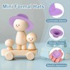 [PATIKIL] 12 Pcs 1.6 Inch Mini Formal Hat Miniature Doll