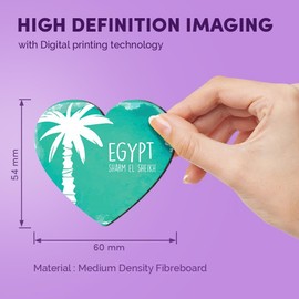 1x Heart MDF Magnet 6cm - Sharm El Sheikh Egypt Travel Holiday - Fridge Locker Office Whiteboard Toolbox #58143