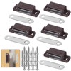 5 Pack Brown Magnetic Door Catch, Cabinet Magnets Latch, Strong