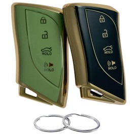 REPROTECTING TPU Key Fob Cover Compatible with (4 Buttons) Lexus ES300h ES350 LC500 LC500h LS500h NX350 NX250 NX350h GX460 LS500 RX350 (Black/Green)