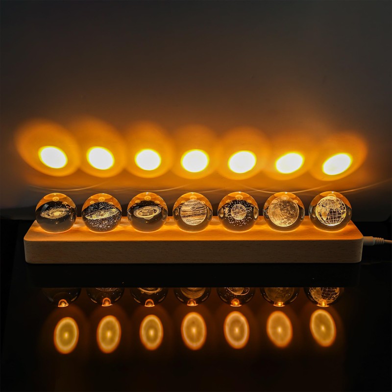 YU FENG 7 Planet Crystal Ball Night Light 40mm/1.57-inch with