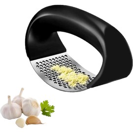 QAchoice Garlic Press, Stainless Steel Garlic Press, Rocker Metal Garlic Mincer, Washable Garlic Crusher, Kitchen Garlic Chopper, Kitchen Stuff, Kitchen Gadgets.