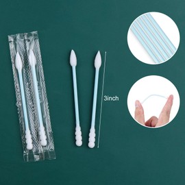 300 Count Individually Wrapped Cotton Swabs, Travel Cotton Swabs, Cotton Stick, Spiral Pointed Cotton Swab, Individually Wrapped Spiral Pointed Swabs for Ear,Makeup,Clean (Blue)