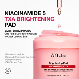 Anua Niacinamide 5 TXA Toner Pads – Hydrating Facial Pad for Daily Care, Under-eye with Tranexamic acid, Korean Skin Care (210ml, 60 Pads)