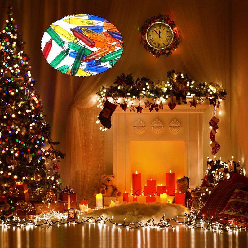 60 Pieces Mini Christmas Lights Replacement Bulbs Wire String Light