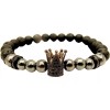 Mafab Pulseras Rey Reina Corona Zirconias Piedra Volcánica