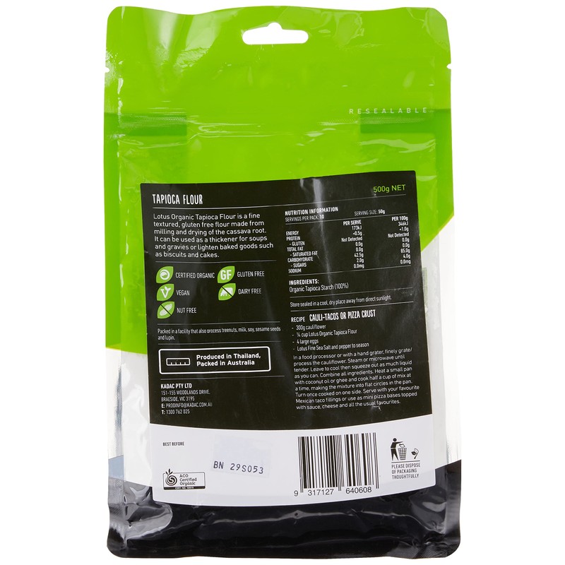 Lotus Organic Tapioca Flour, 500 g