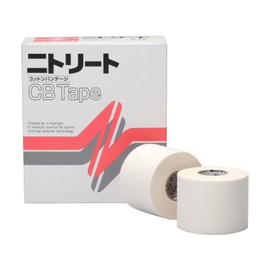 Nitoms CB-50 CB Tape, Sports Tape, Multi-Roll Pack, Cuts by Hand, Non-Elastic, Secures Joints, Prevents Injuries, Peeling, White, Width 2.0 inches (50 mm) x Length 32.8 ft (12 m), 6 Rolls