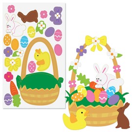 Easter Build-a-Basket Sticker Sheets, Makes 12 Easter Baskets, Kids Classroom Activities, Party Favors, 264 Stickers, 12 Colorful 4 1/2 x 7 1/2 Inch Sheets, by Current
