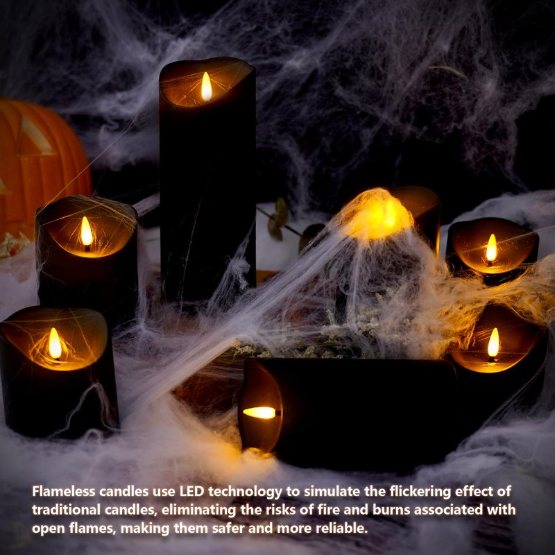 Nimiko Flameless Candles with Remote, Battery Operated Flickering Flameless Candles,