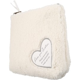 Pavilion Gift Company Women's Makeup Bag, White, Brown, 8" x 10"