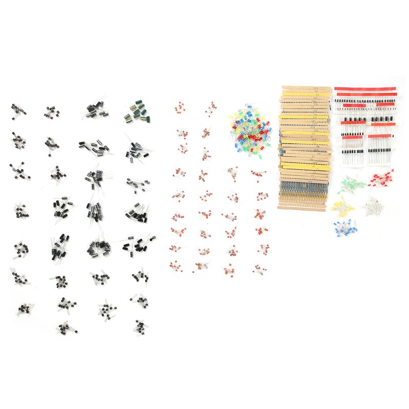 Super Electronic Component Kit 7 Values Set Resistor Diode Capacitor
