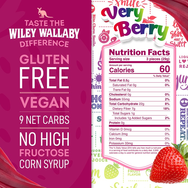 Wiley Wallaby Low Sugar Gluten Free Licorice | Soft Chewy