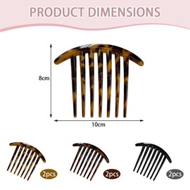 XPEJWAE 6 Stück Haarspange Kämme Seitenkämme Steckkamm Haarkamm mit 7 Zähnen Kunststoff Haar-Clip-Kamm-Zubehör Klassisches Design für Damen Styling Werkzeug Für Alltag Und Anlässe