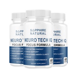 Neuro 3-Pack Neuro Tech IQ Brain Supplement Neurotech Iq Focus Formula Pills- 180 Caps