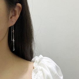 925 Sterling Silver Triple Butterfly Threader Tassel Dangling Earrings for Women